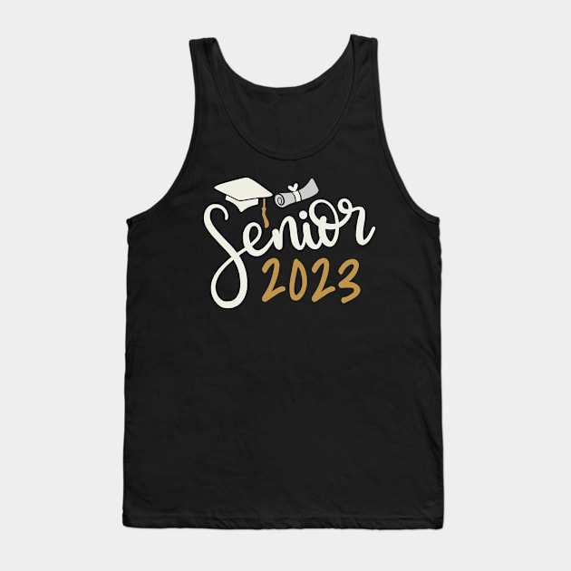 Senior 2023 Scroll and Cap Tank Top by tropicalteesshop